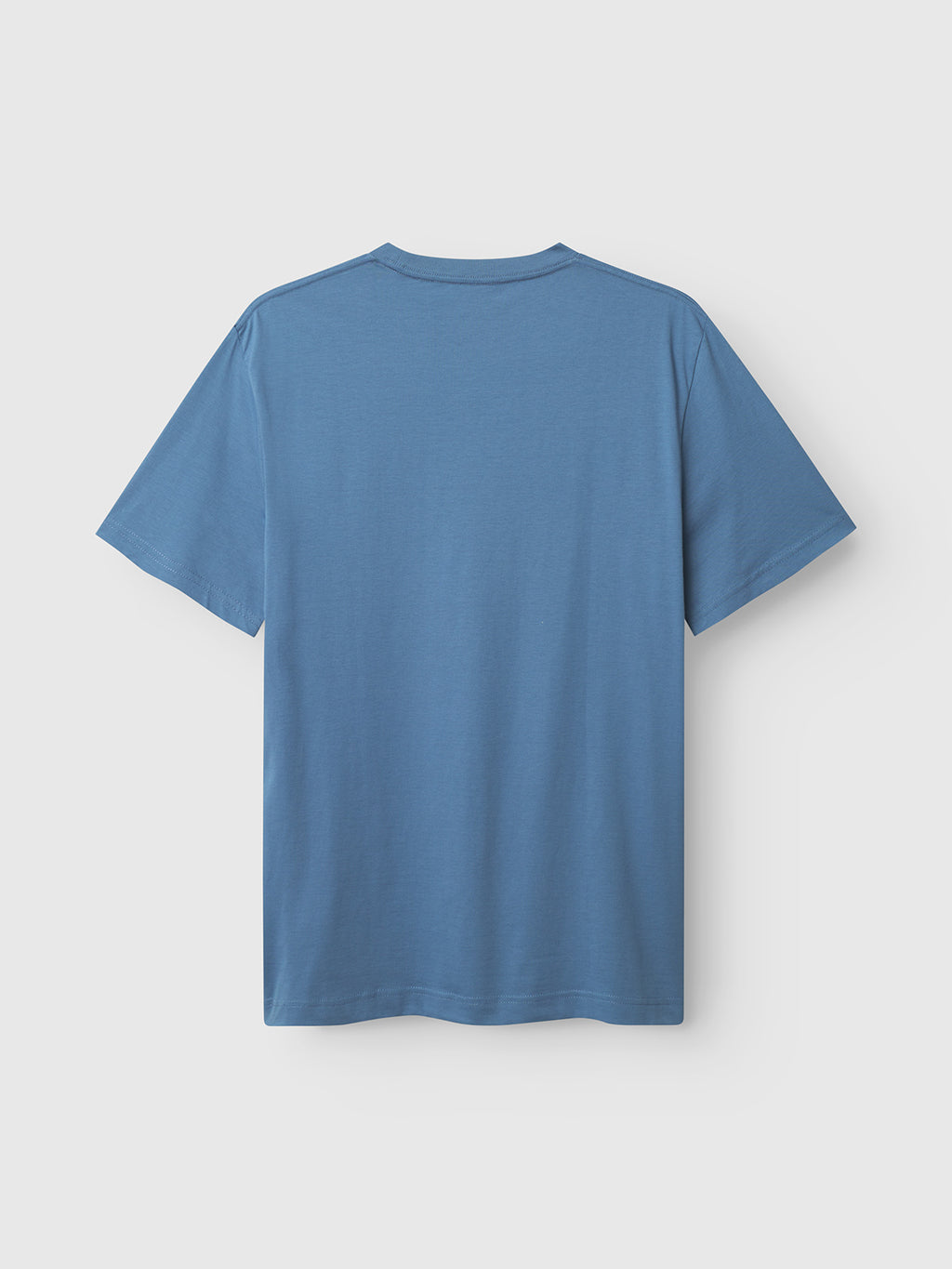The Gabba Dune Logo SS GOTS t-shirt in Blue Horizon, made from organic cotton, is shown from the back against a white background.