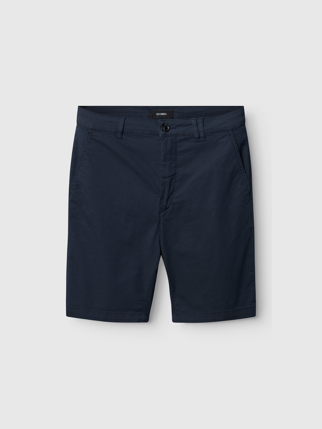 The Gabba Jet K3280 Dale Shorts in navy feature a modern design with side pockets and a front button and zipper closure, laid flat on a light gray background for effortless style and all-day comfort.