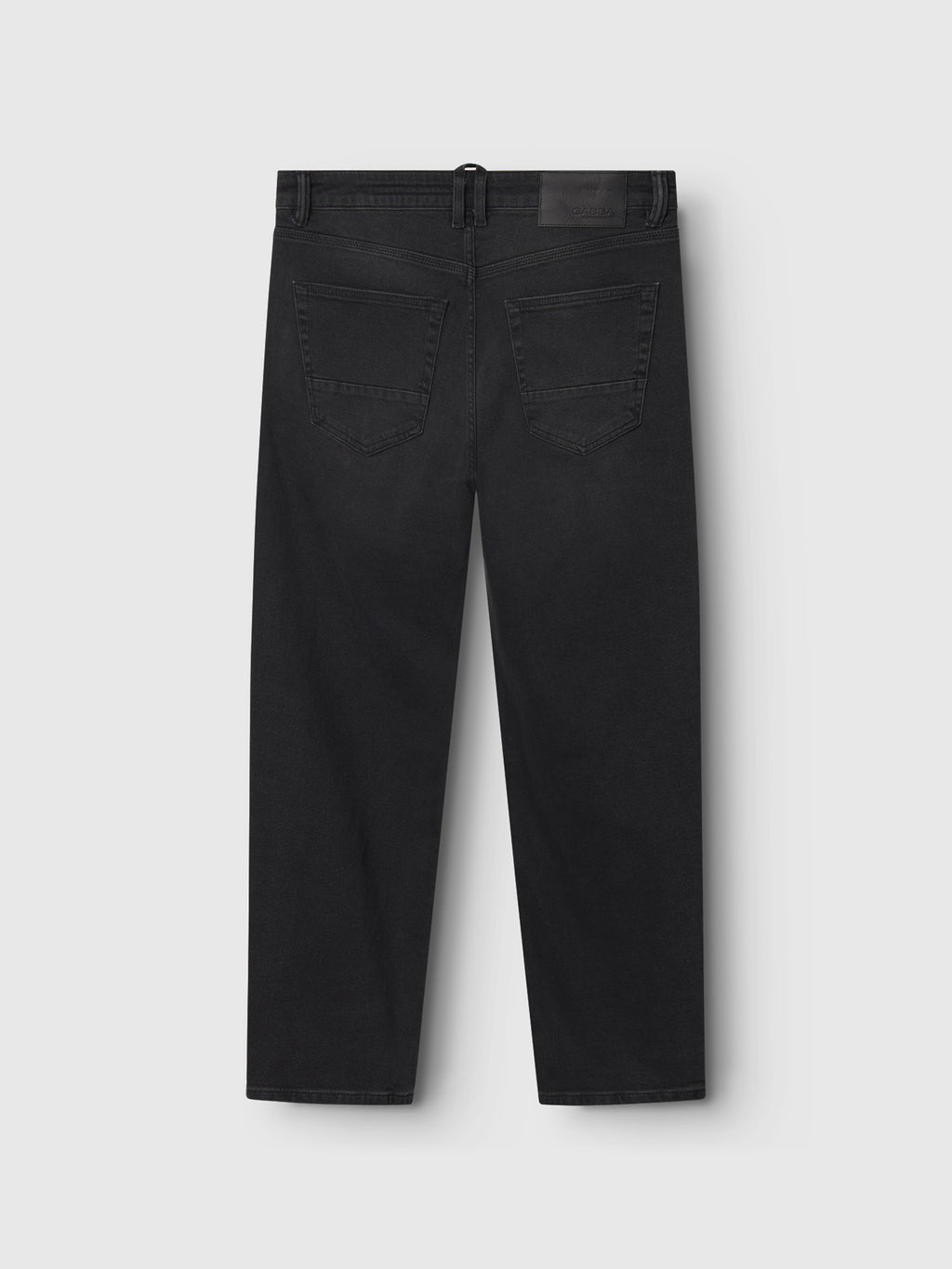 Rear view of Gabbas Carl K4430 Limited Grey Denim against a light gray background, showcasing textured denim with two back pockets, stitching details, and a waistband with belt loops.