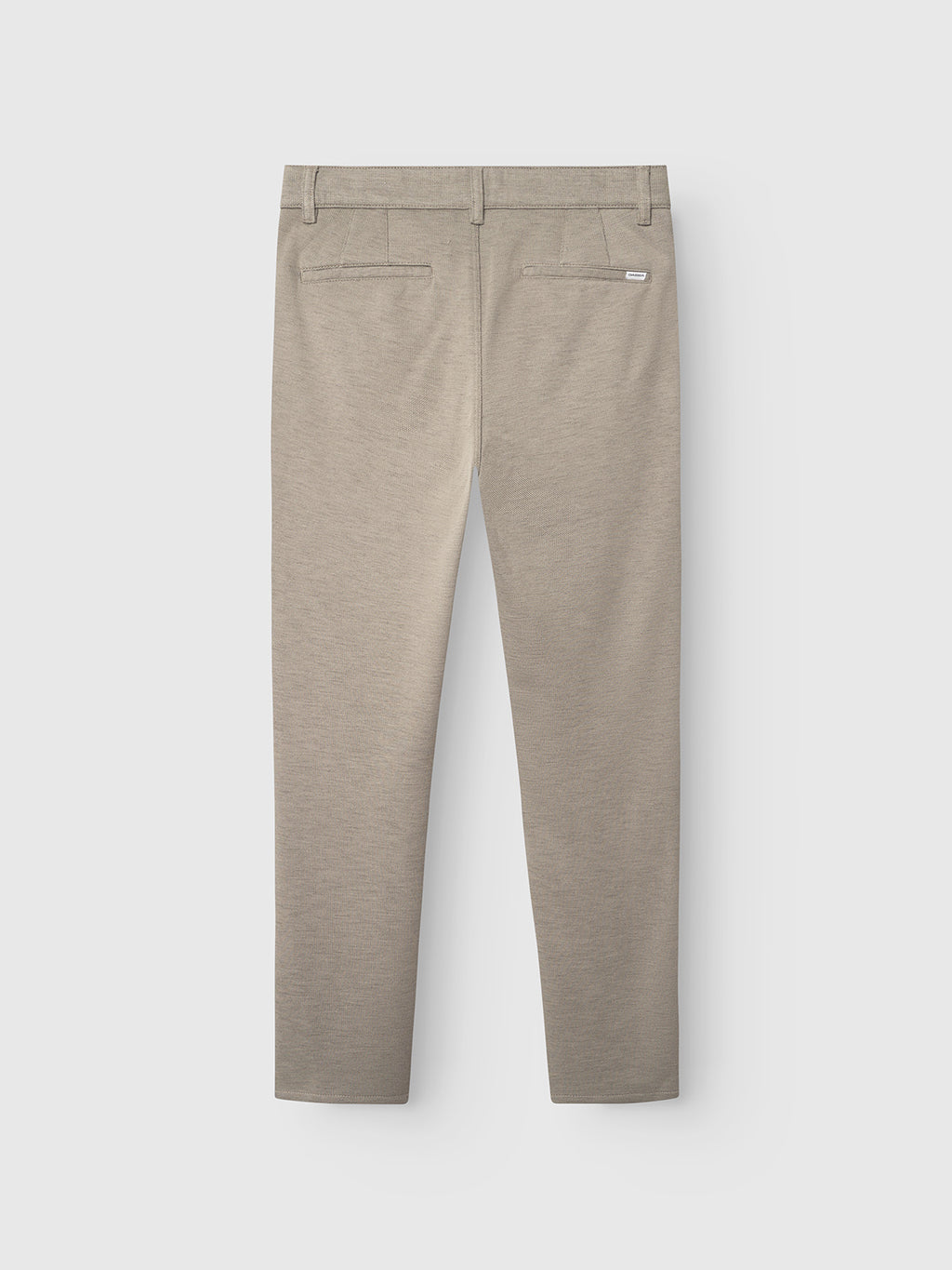 The Venza GKnit by Gabba in light green is viewed from the back, showcasing two back pockets and belt loops. Its innovative fabric offers a smooth look that elevates the classic design against a plain white background.