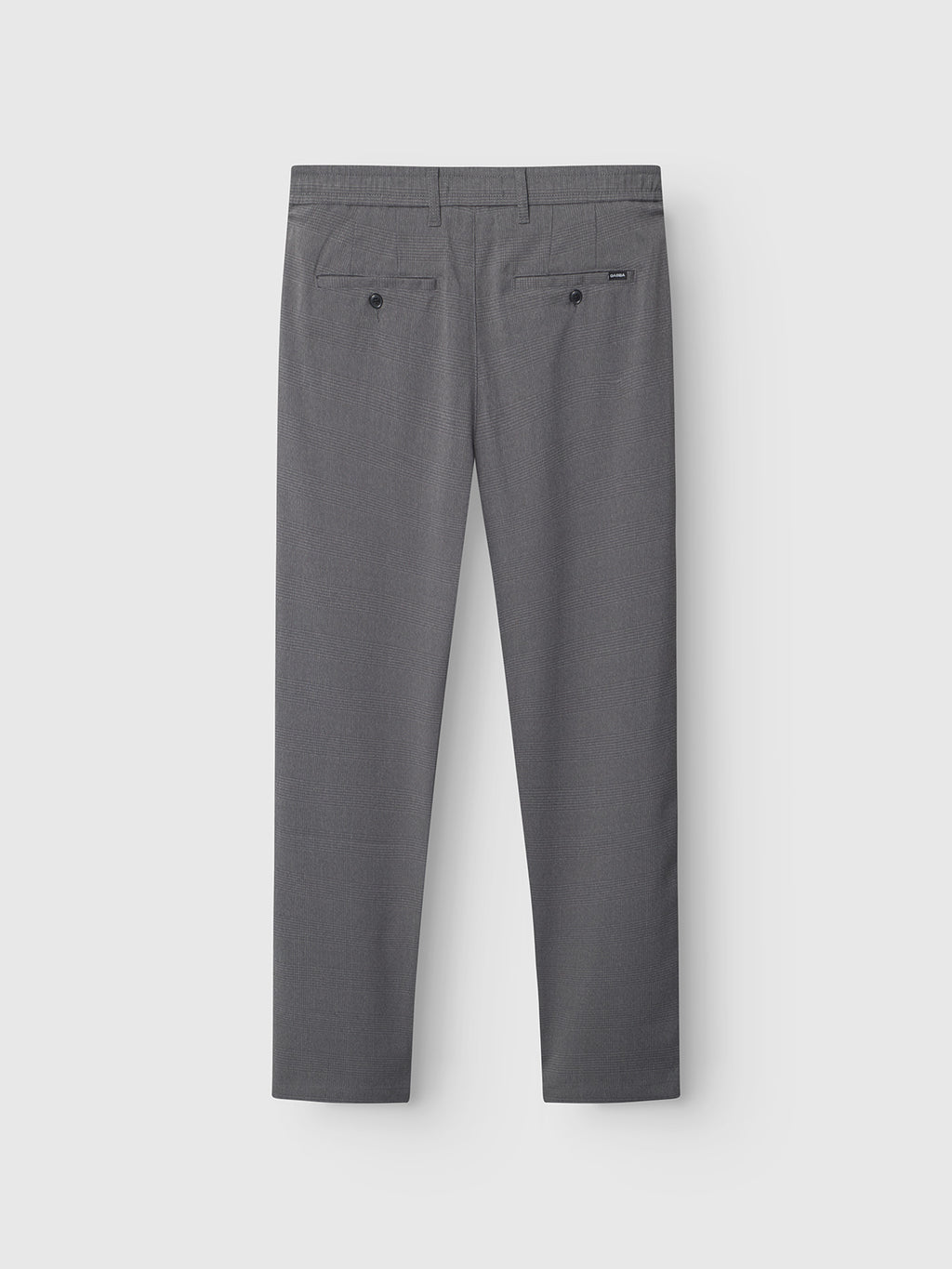 The Napoli 19 Field - Grey by Gabba is displayed on a light gray background. These pants feature two back buttoned pockets and subtle seam details, embodying both elegance and comfort with their classic style.