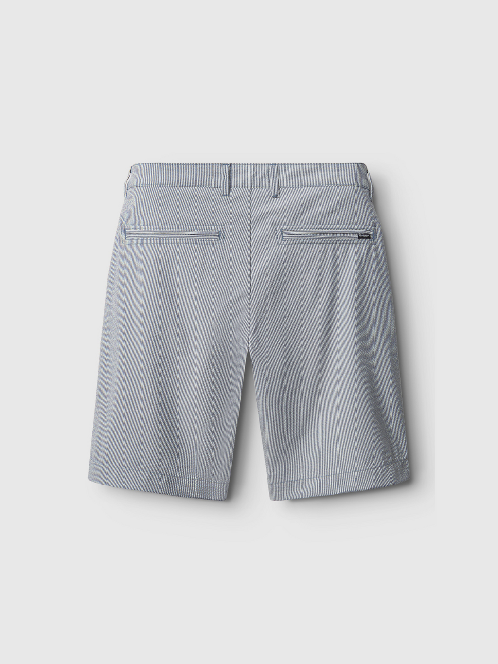 Back view of the Gabba Jet Com2 Shorts in navy, featuring belt loops, two back zippered welt pockets, and a tailored fit for superior comfort, displayed on a plain light background.