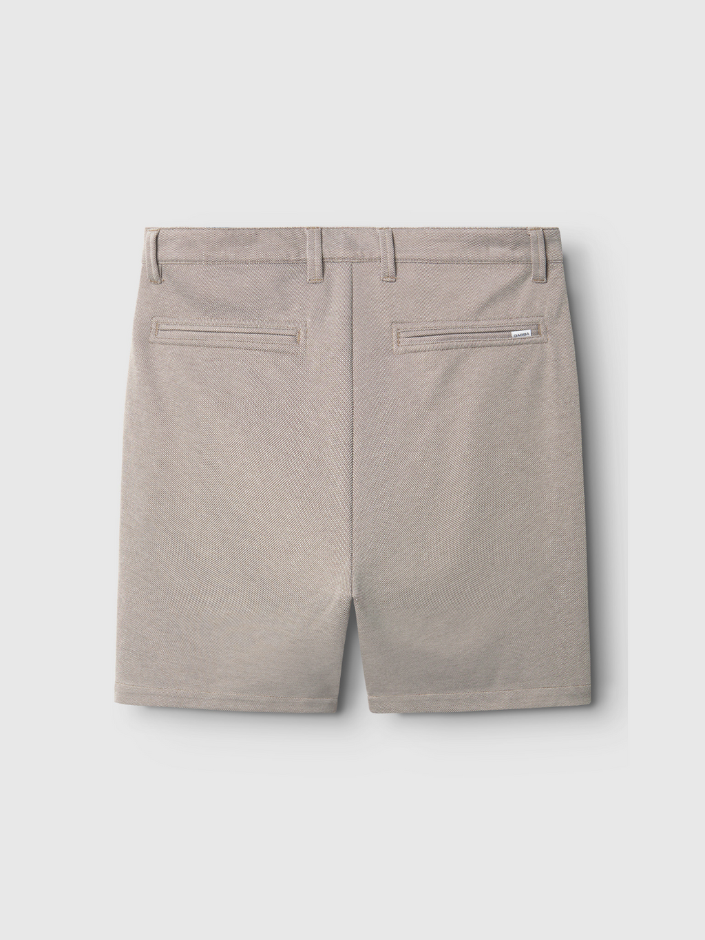 Gabba Jet Tink - Khaki shorts shown from the back, featuring two rear welt pockets, belt loops, and a subtle stitched label on the right pocket. Made from durable fabric for comfort, displayed against a plain light background.