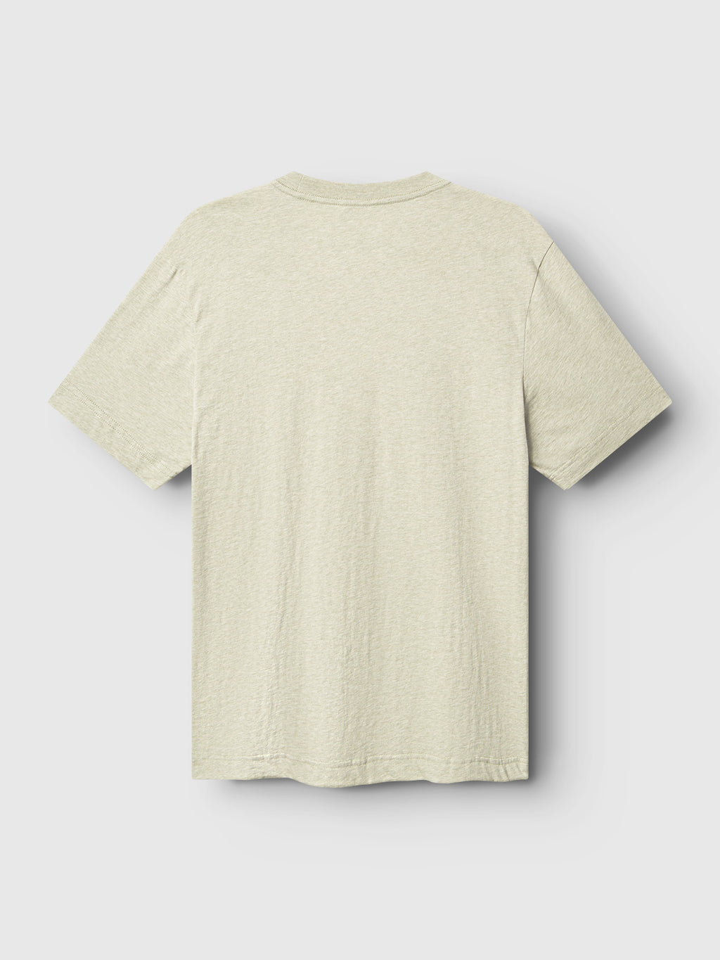 The Dune Melange SS in green melange by Gabba features an ultra-soft fabric with the logo subtly displayed, set against a plain white background and shown from the back.