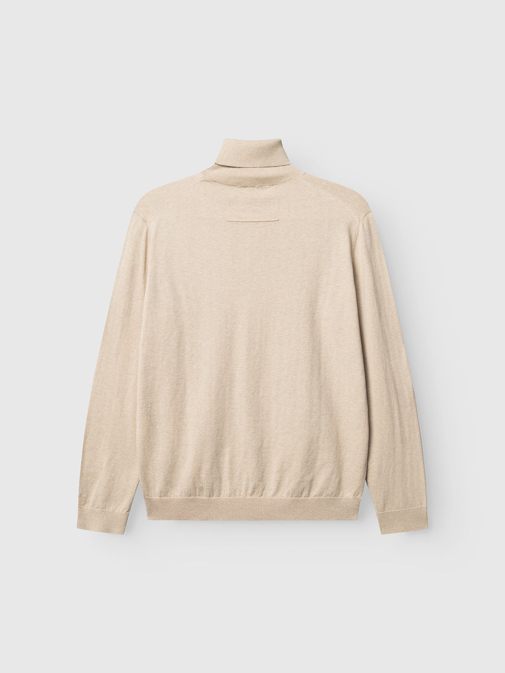 The Aris Prex - Sand sweater by Gabba is shown flat against a white background, displaying the back view. This beige roll neck features long sleeves with a clean, pattern-free design and no visible embellishments.