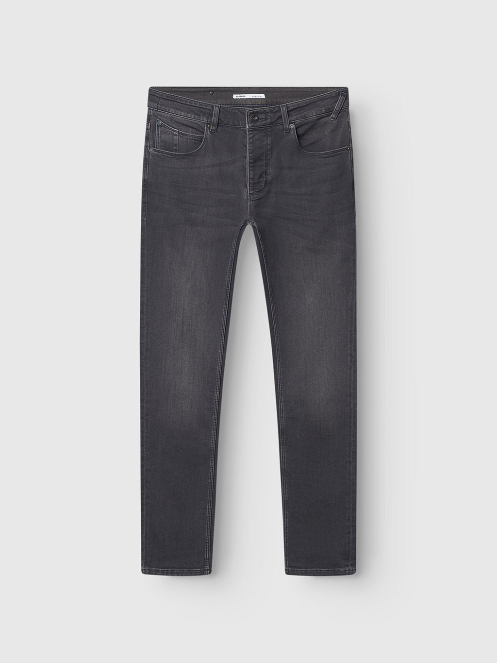 A pair of GABBA Rey Thor Jeans in denim wash, slim fit with five-pocket styling, laid flat on a plain light gray background for a casual look.