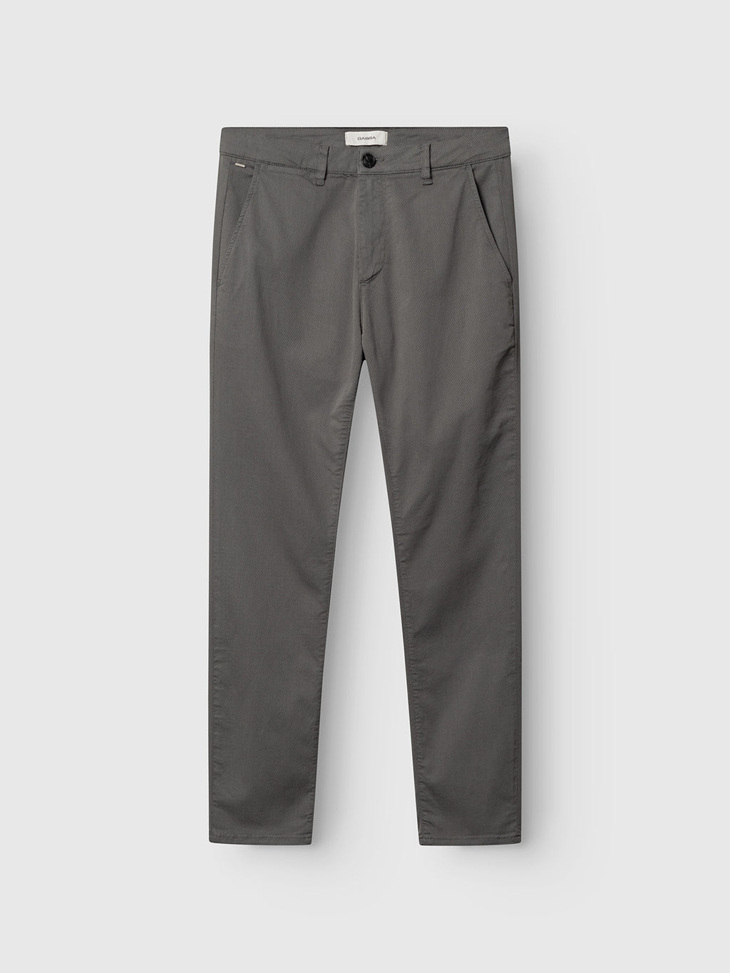 A pair of Gabba Paul K3280 Dale Chino pants in dust sage green, featuring French pockets and a button closure, displayed against a plain white background.