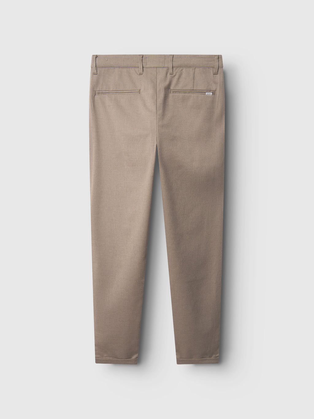 The Gabba Pisa Domo Pants in khaki are crafted from high-stretch cotton-blend fabric, featuring two welt pockets and belt loops, shown from the back on a plain light background.