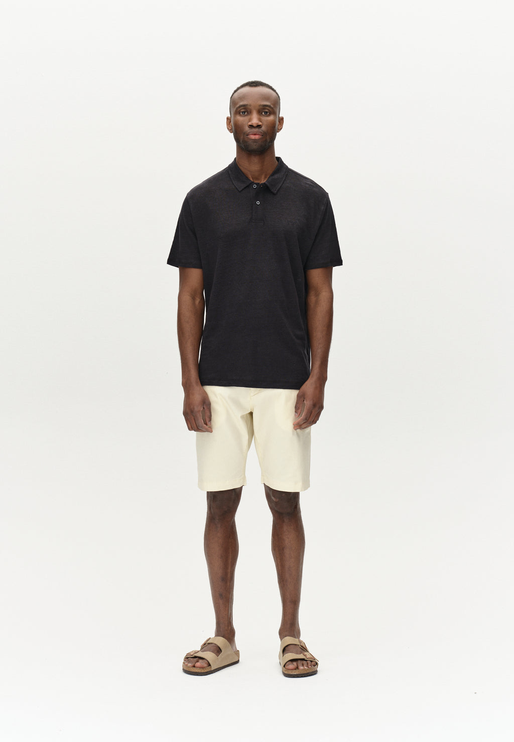 Duke Linen Polo SS - Black