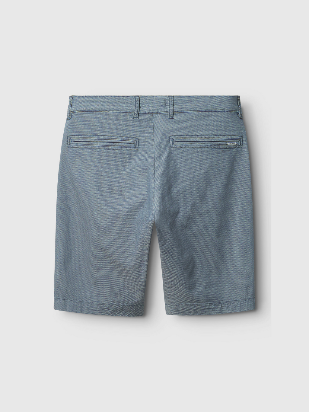 The Gabba Jet K3280 Dale Shorts in blue are shown from the back, featuring two welt pockets and belt loops. They offer a comfortable, soft, and relaxed fit, displayed against a plain white background.