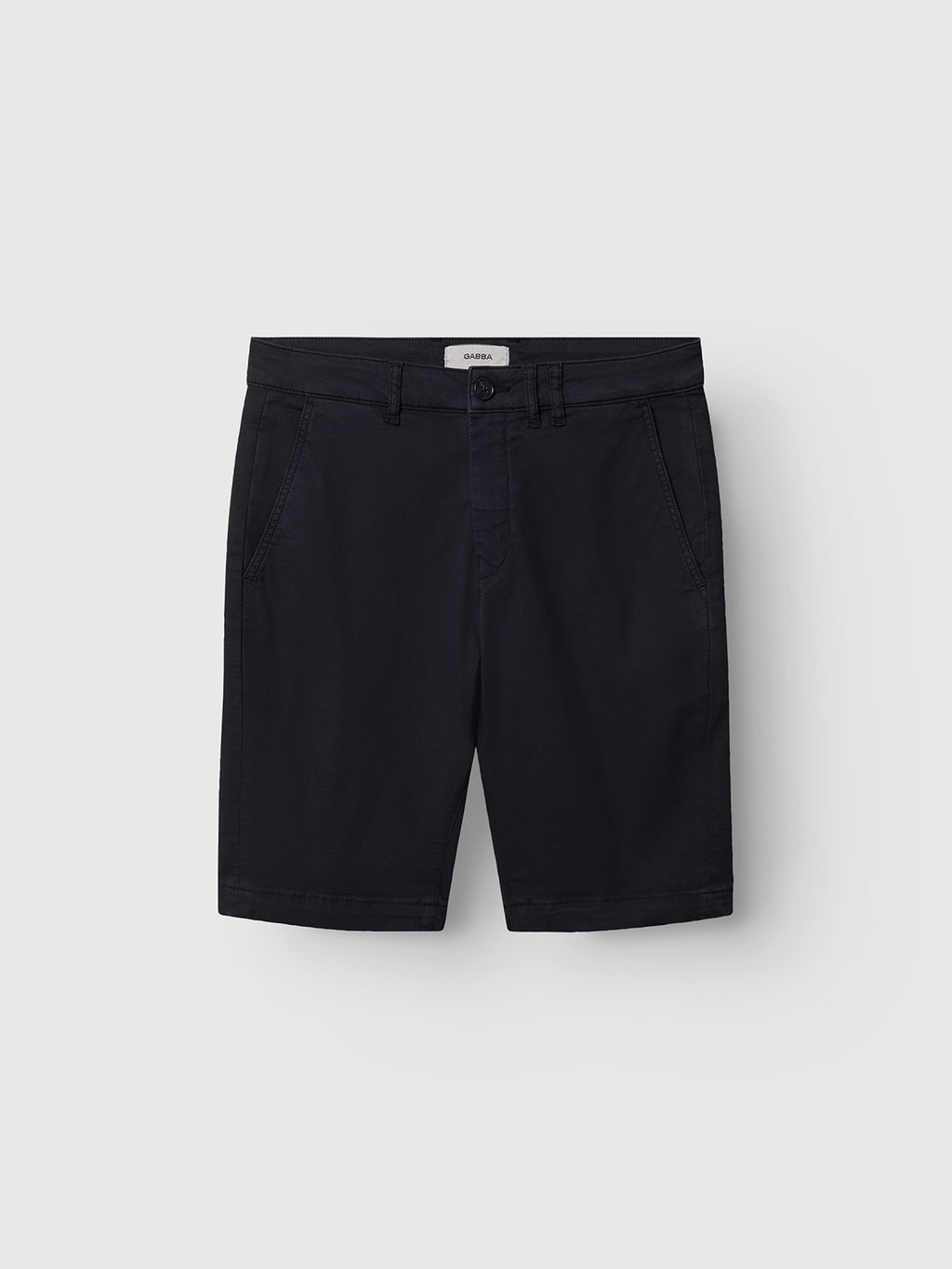 The Gabba GABjet K3280 Dale Shorts in Blue Black offer a relaxed fit with side pockets, a button and zipper closure, and belt loops. Shown on a plain white background, these chino shorts are perfect for everyday wear.