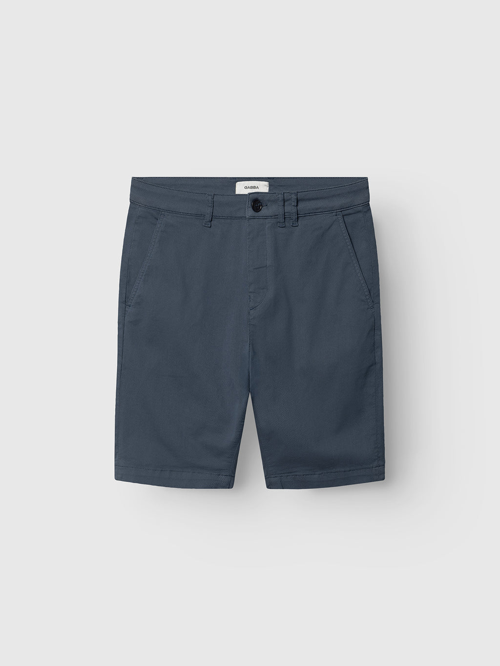 Gabba GABjet K3280 Dale Shorts in Bering Sea: navy blue relaxed-fit chinos with front pockets, belt loops, and button closure, shown on a light gray background—ideal for effortless everyday style.