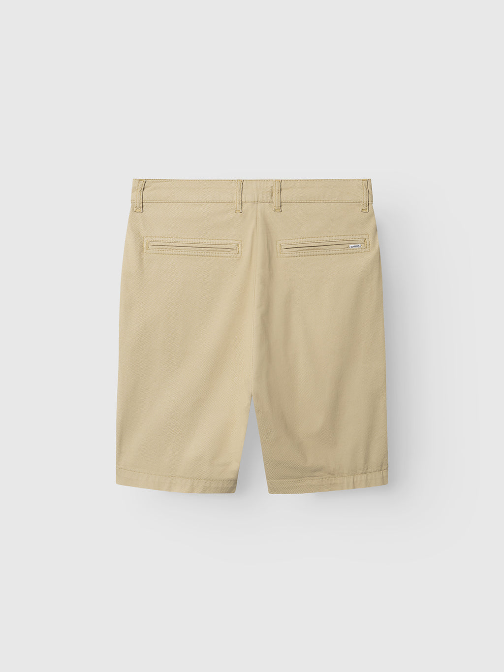 Back view of Gabba GABjet K3280 Dale Shorts in Alfa Green, featuring relaxed fit, belt loops, two double-welt back pockets, and a small rectangular brand label above the right pocket, shown on a plain white background.