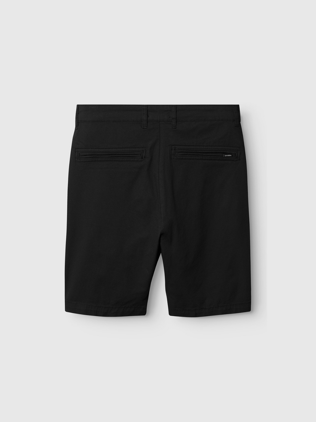 The Gabba Jet K3280 Dale Shorts in black are shown from the back with two horizontal welt pockets and a fitted waistband, displayed against a plain light gray background.