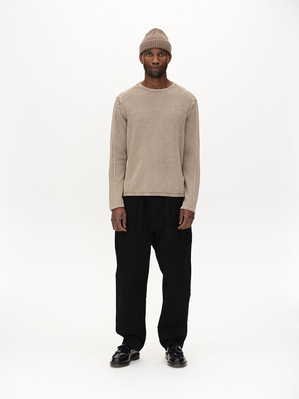 Lima Bow Ls - Sand Cashmere