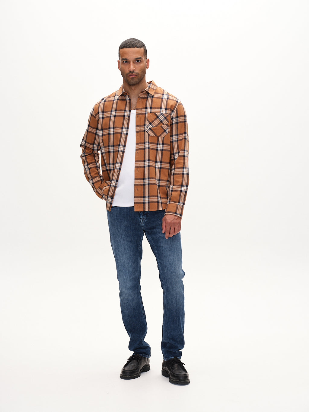 New York PKT Check LS - Brown Check