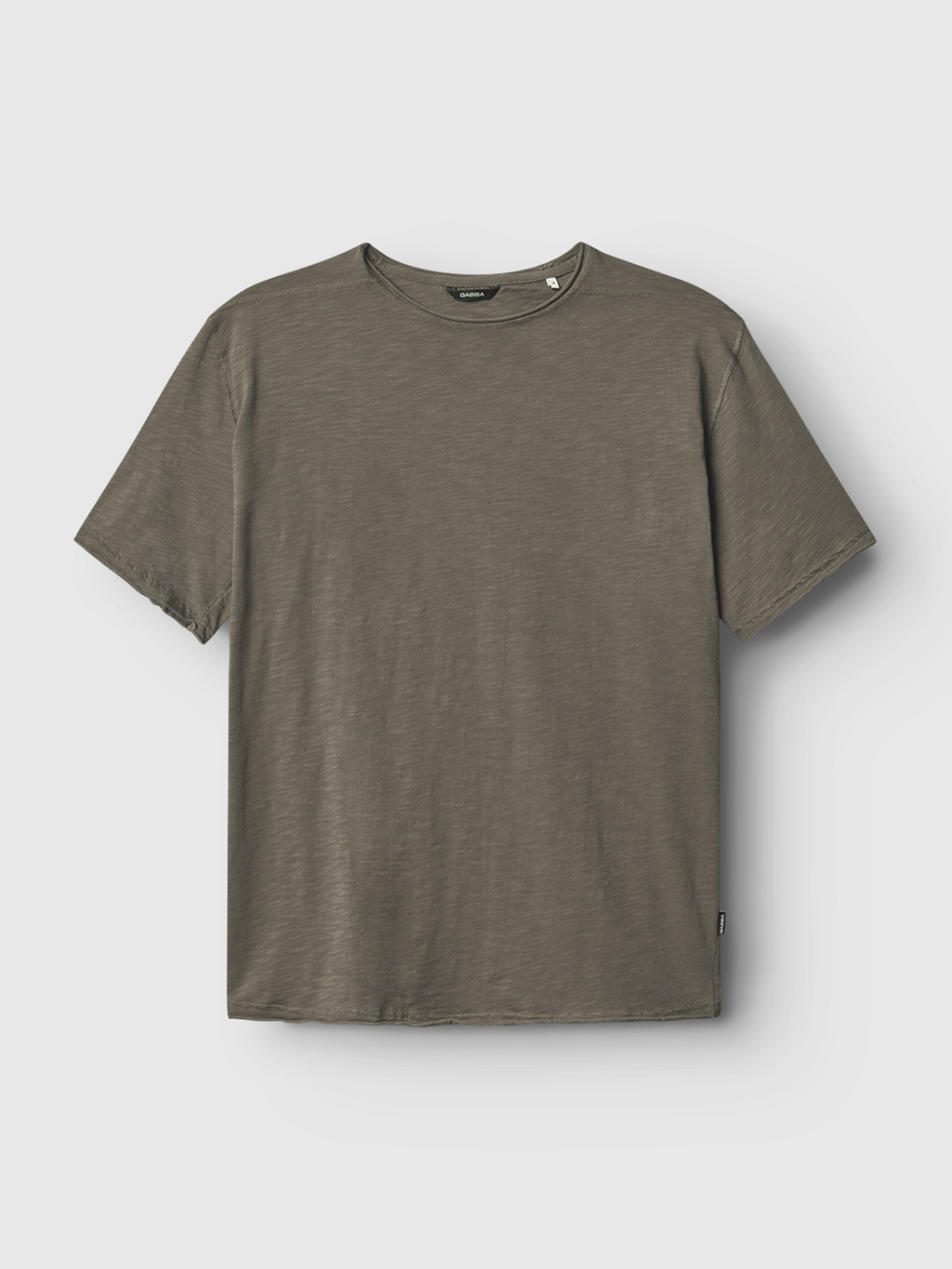 The Gabba Kostant SS is a regular fit, light brown t-shirt made from midweight slub jersey with short sleeves and a crew neck, shown laid flat on a light gray background.