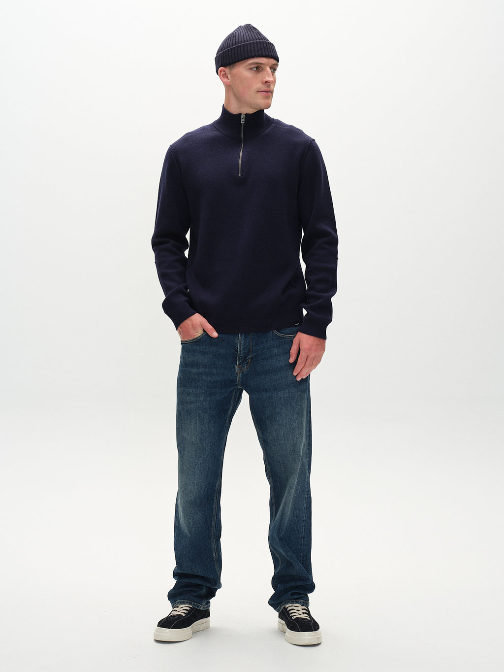 Blanko Roll Neck Knit - Navy