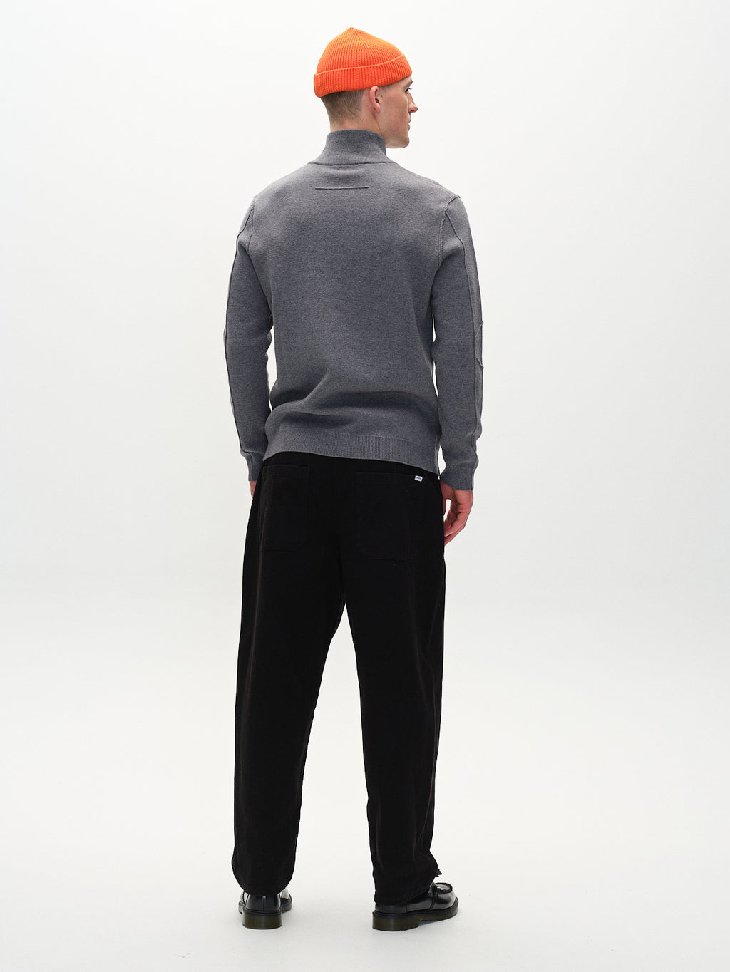 Blanko Roll Neck Knit - Grey Mel