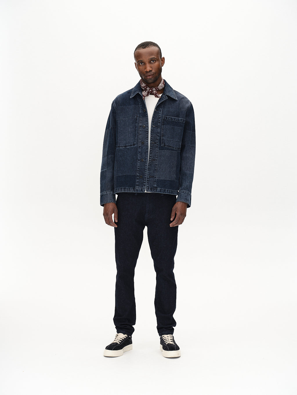 Scandi Indicheck - Dark Blue Denim