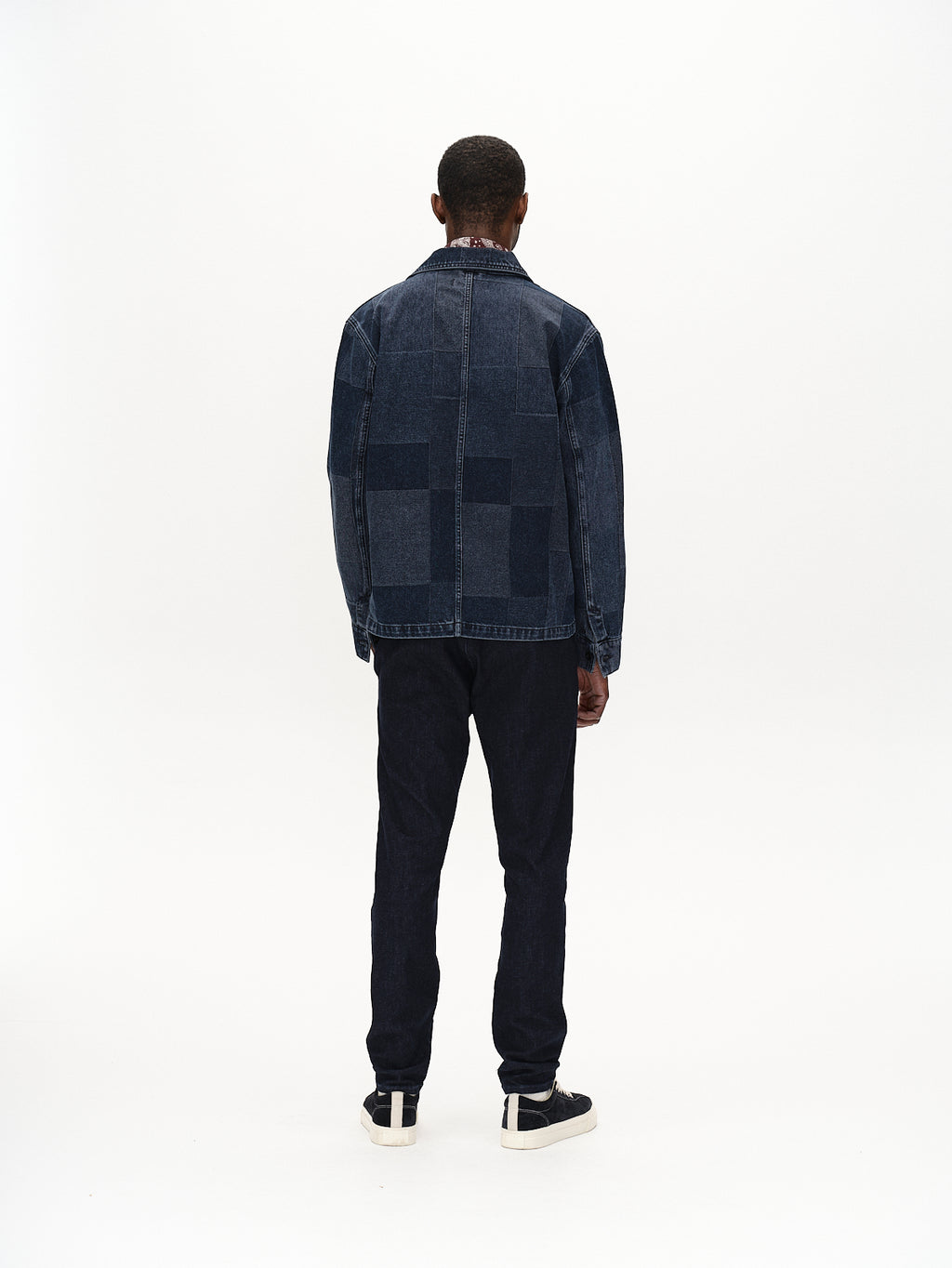 Scandi Indicheck - Dark Blue Denim