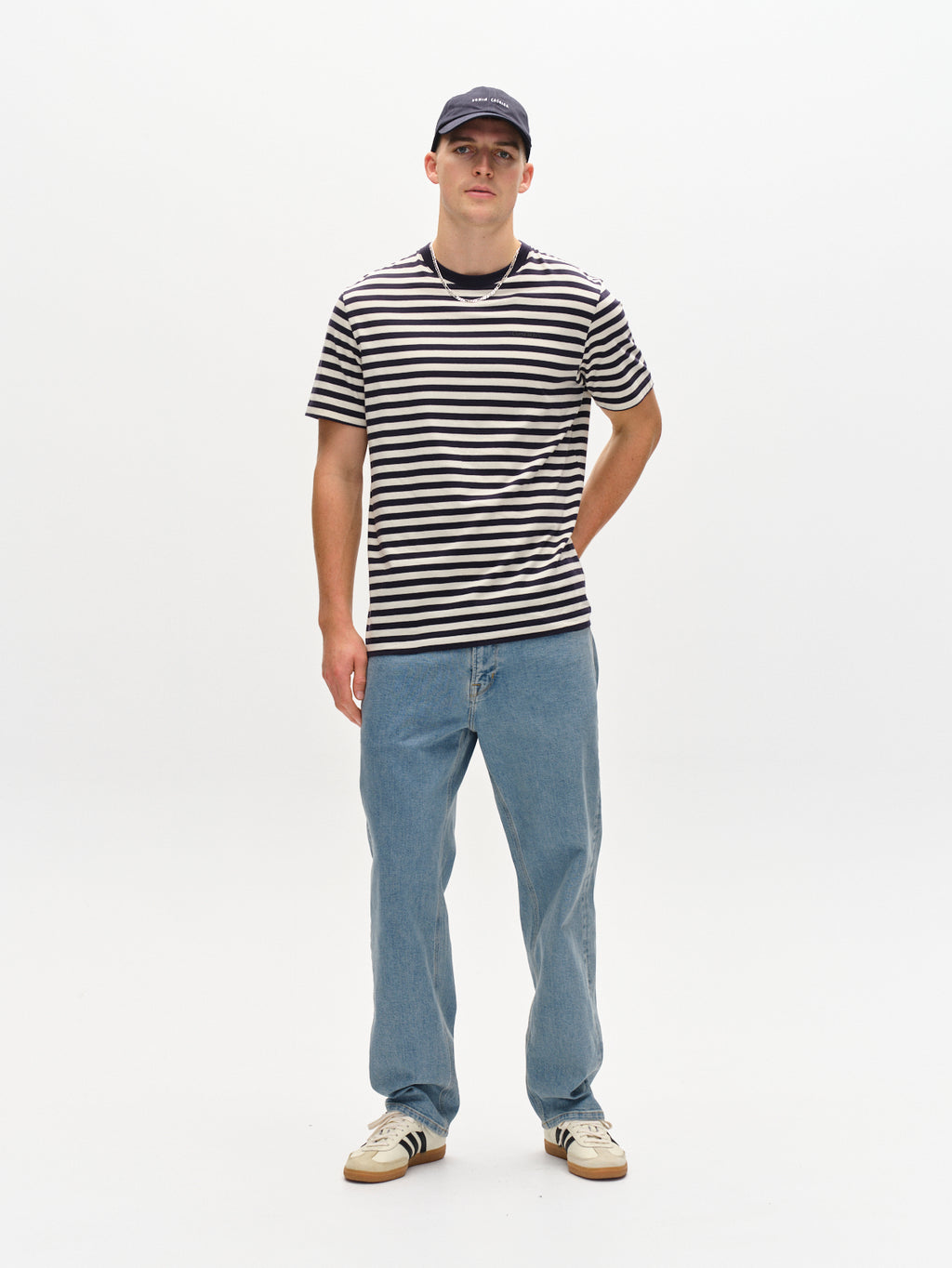 Dune Logo Stripes SS GOTS - Navy Stripe