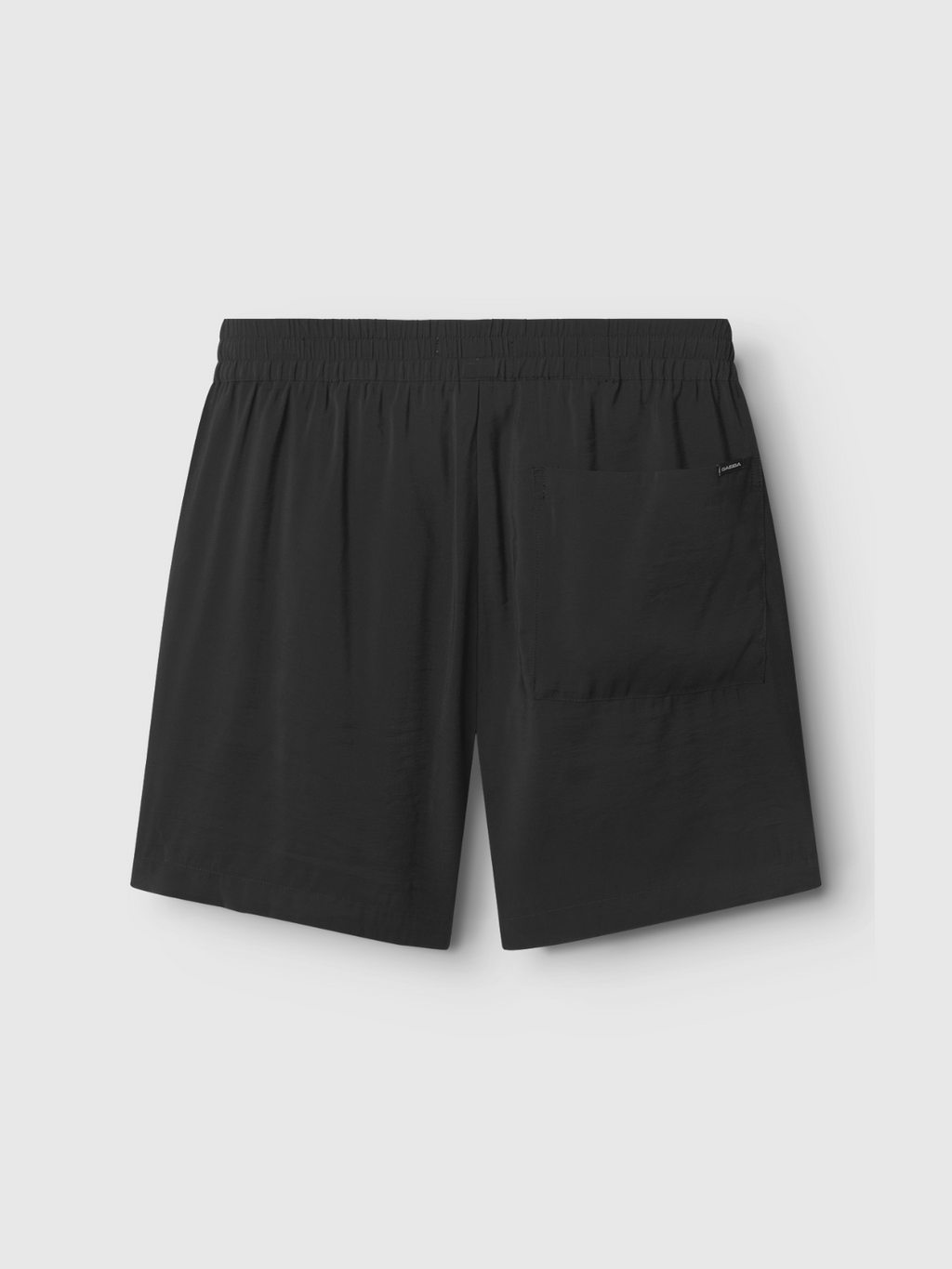 The Gabba Bo Yari - Meteorite black athletic shorts, crafted from durable fabric, feature an elastic waistband and a single large back pocket for superior comfort. Shown on a plain white background.