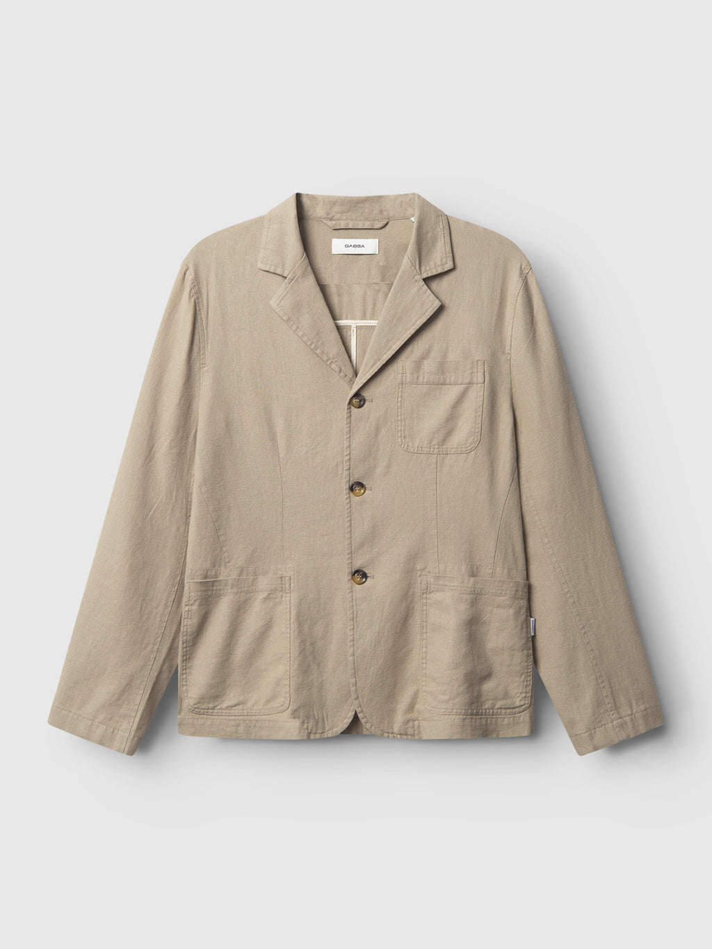 Beige jacket on a light gray background