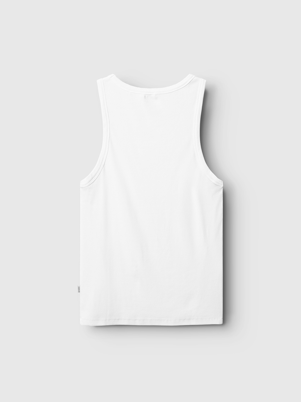 The Orsen - White sleeveless tank top by Gabba, made from soft cotton, is shown in back view against a light gray background.