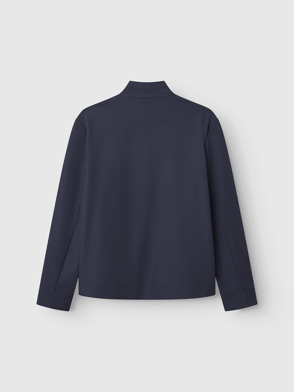 The Nik Bascu - Navy jacket by Gabba is shown from the back against a plain white background. This lightweight, collarless design features long sleeves with a minimalist look, free of visible embellishments or fastenings.