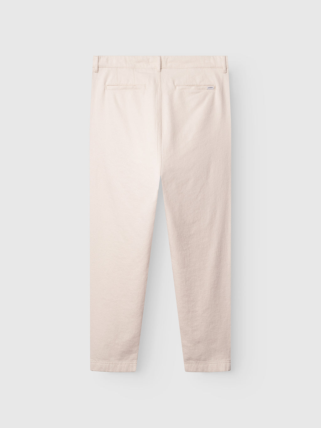 Gabbas Joe-Pas Vill - Lt. Sand trousers in beige cotton twill are shown flat on a light grey background, featuring a relaxed fit, straight leg cut, and two back welt pockets—a versatile wardrobe essential.