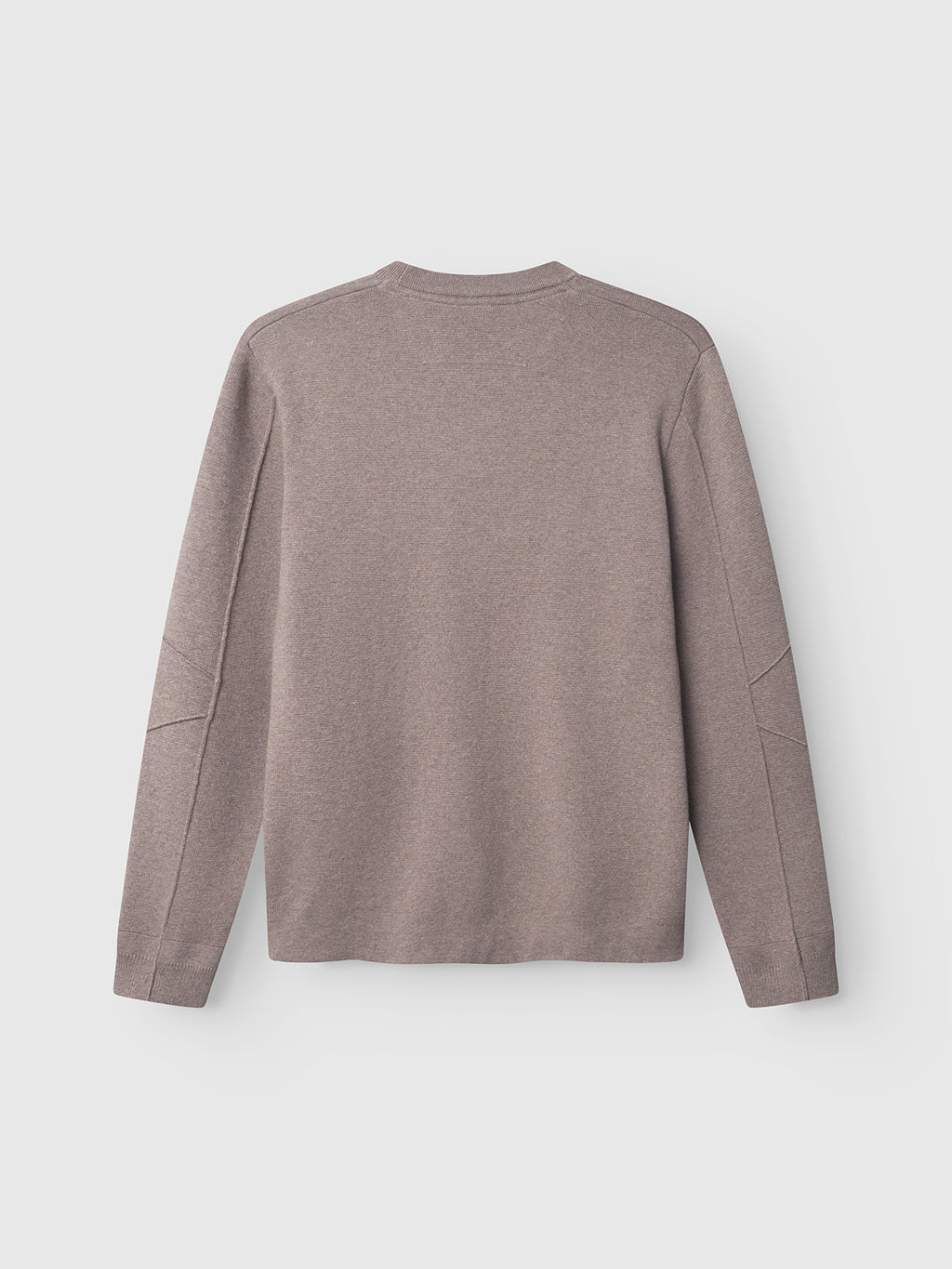 The Gabba Blanko New LS in Sand Mel. is a long-sleeved, breathable Milano knit pullover sweater with a simple design, shown from the back against a white background—perfect for transitional layering.