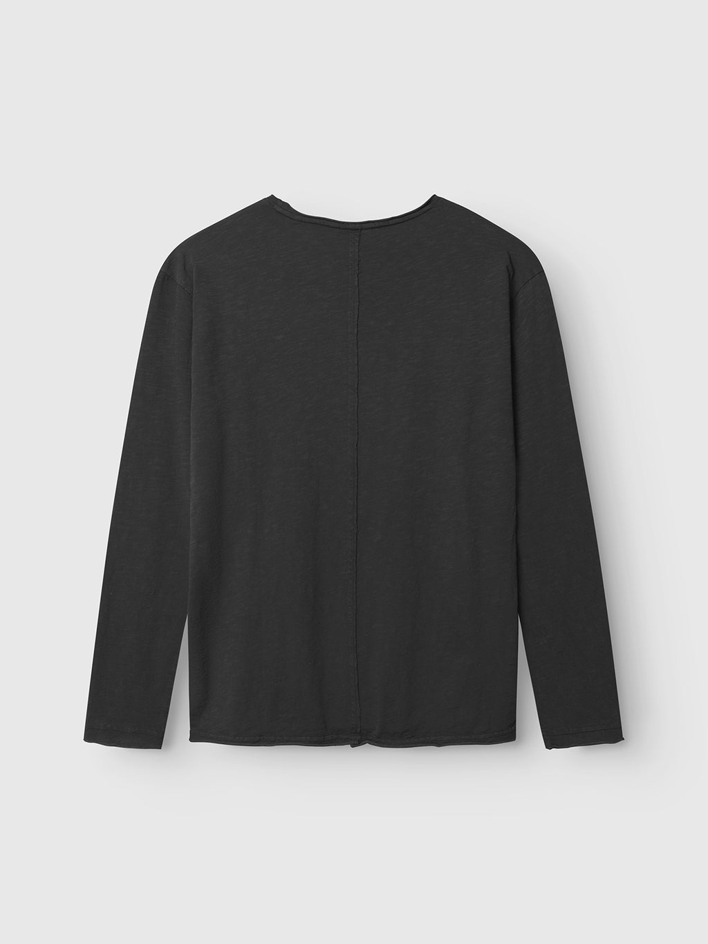 The Gabba Paros Rif GWC - Black is a plain black cotton long-sleeve t-shirt shown from the back on a white background, featuring a vertical central seam.