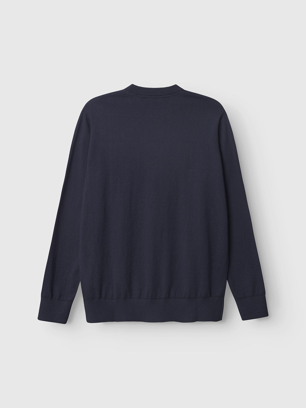 The Gabba Amori Prex LS navy mens regular-fit, long-sleeve crew neck sweater is shown from the back against a light gray background.