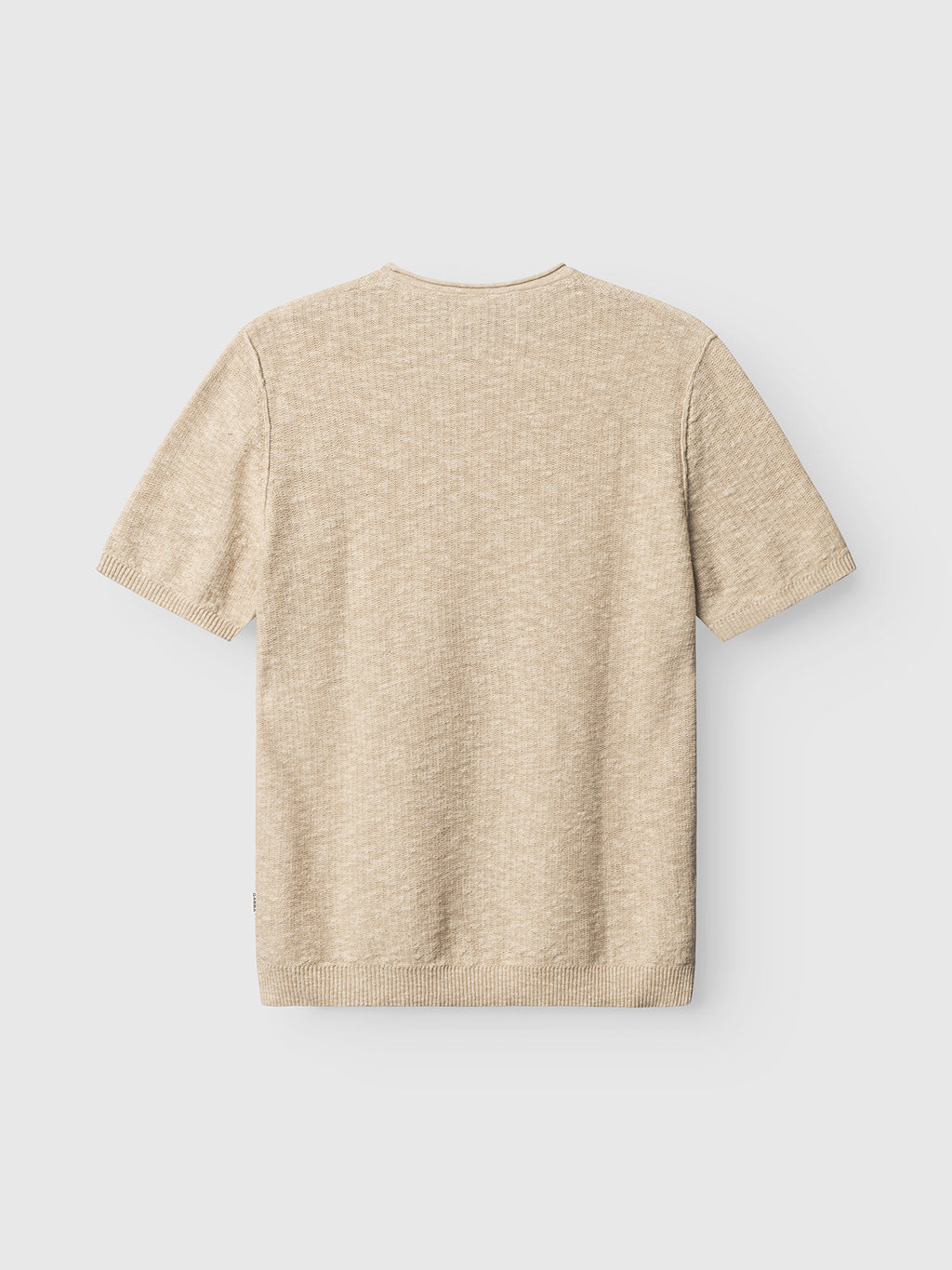 The Gabba GABnigel Alto SS Knit in Ecru is shown flat on a white background, displaying the back side with a crew neckline and ribbed hem and sleeves.