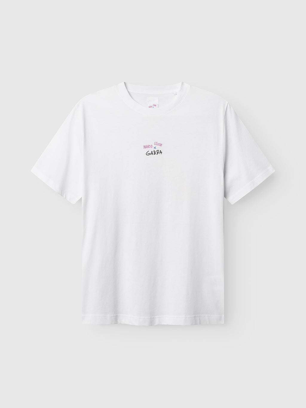 The Gabba GABnigel Nando SS T-shirt GOTS - White features small, centered 