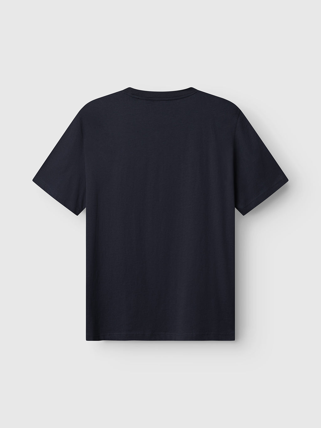 The Gabba GABnigel Boxy Logo GOTS SS t-shirt in navy is displayed from the back on a light gray background, featuring a simple crew neckline and a clean, logo-free design.
