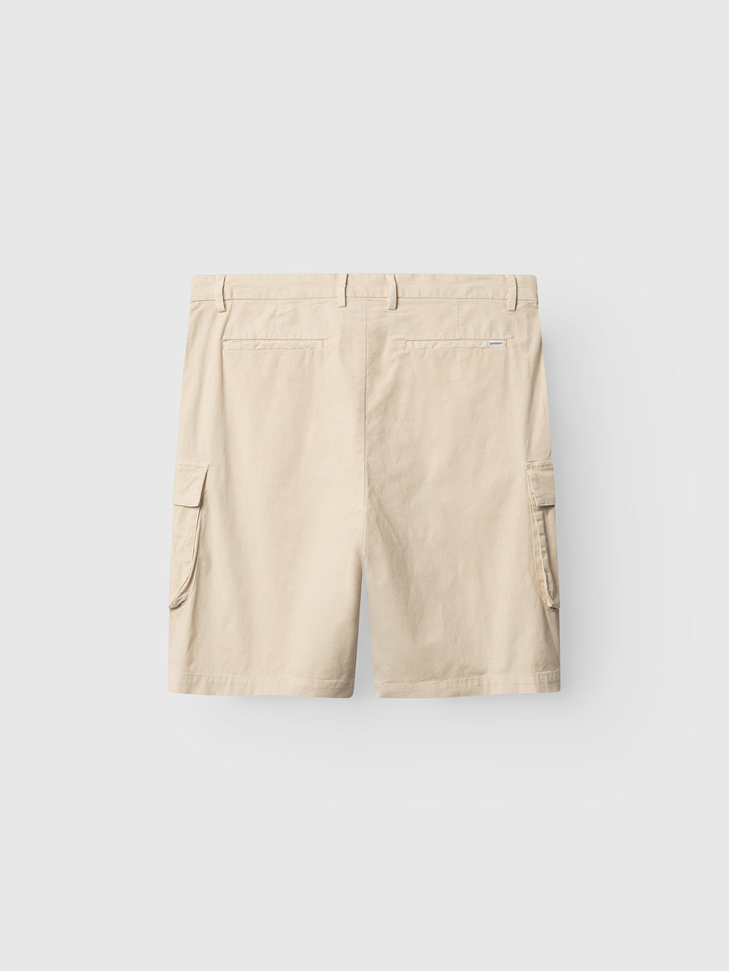 The Gabba GABjoli Cargo Ripstop Shorts in Birch, shown from the back with belt loops, two back welt pockets, and side cargo pockets, offer versatile everyday style against a plain light gray background.