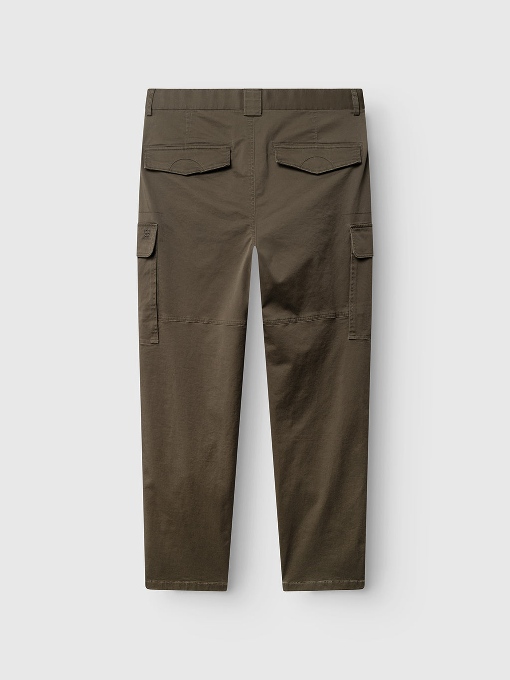 Back view of the Gabba GABjoe Vico Cargo Pant - Army in olive green, featuring tapered legs and flap pockets on the back and sides, shown against a plain light gray background.