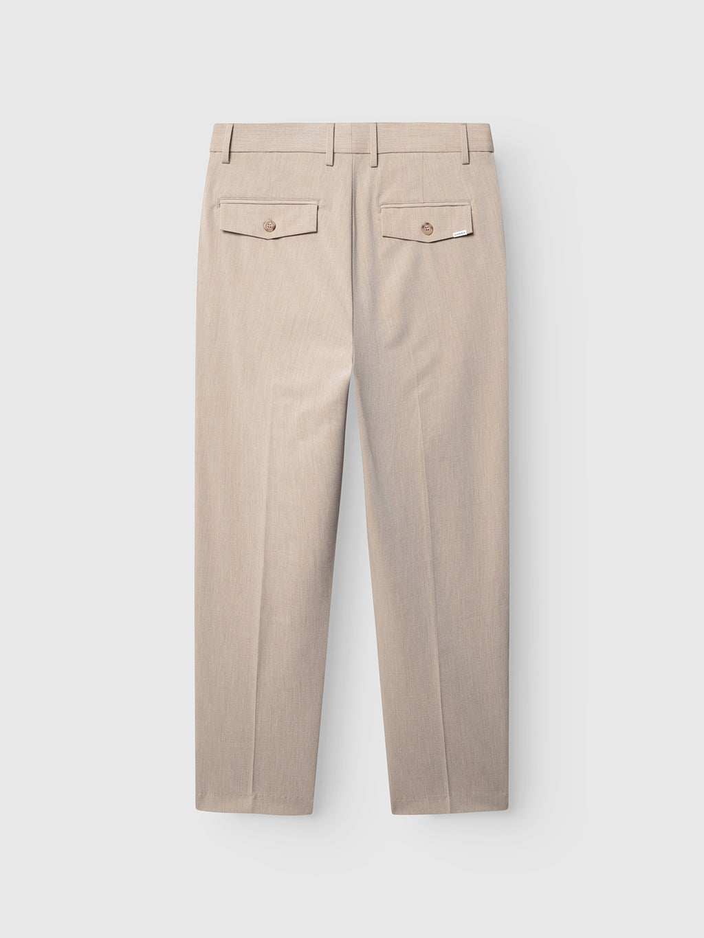 Back view of Gabba GABjoe Tailor Dressy Pant in sand with two buttoned back pockets and straight legs for a tailored look, shown against a plain white background.