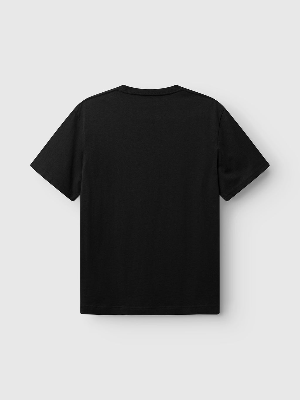 The Gabba GABdune Element GOTS SS T-Shirt in black, featuring a classic fit and crafted from organic cotton, is displayed laid flat with the back side facing up on a light gray background.