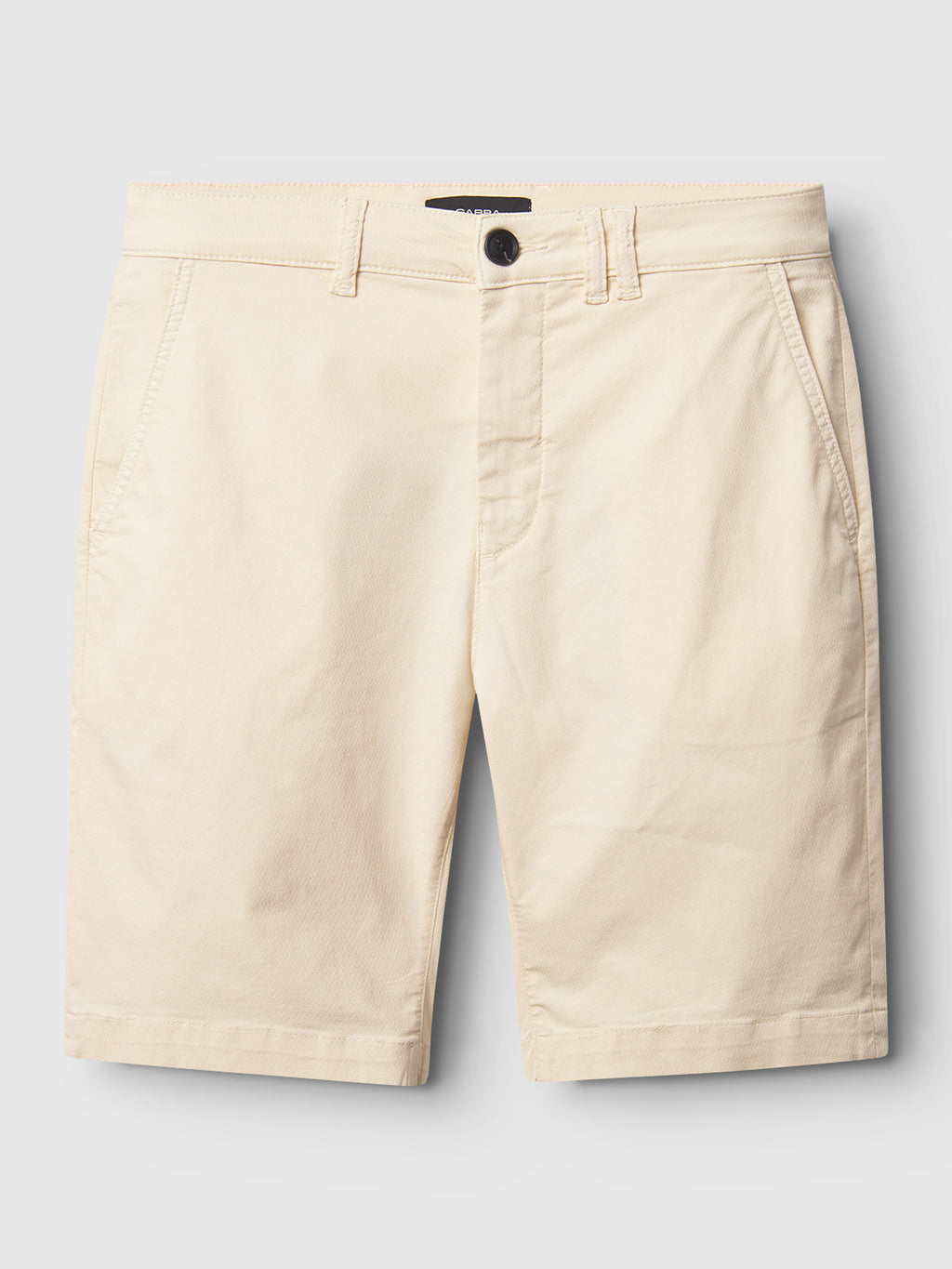 Gabba GABjet K3280 Dale Shorts in Ecru Light: knee-length, timeless design with belt loops, side pockets, and button closure, shown flat on a plain light background.