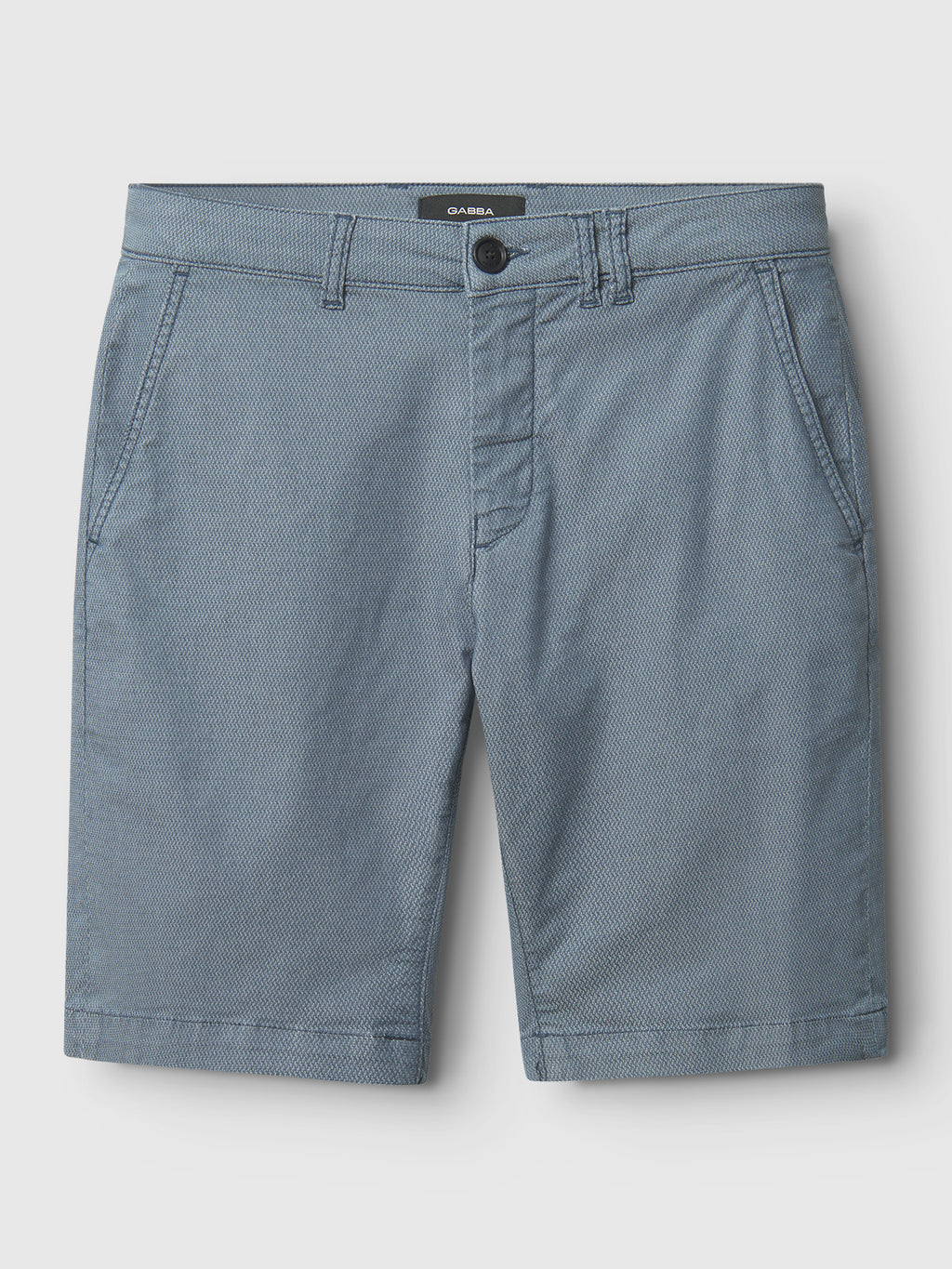 The Gabba GABjet K3280 Dale Shorts in blue for men feature a button and zipper closure, belt loops, and two front pockets, shown laid flat on a white background.