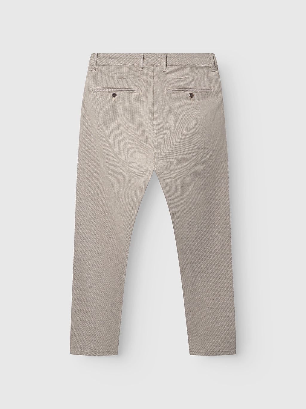 The GABBA GABpaul K3280 Dale Chino in Humus is shown from the back, featuring classic straight-leg tailoring, two buttoned back pockets, and French front pockets against a plain white background.