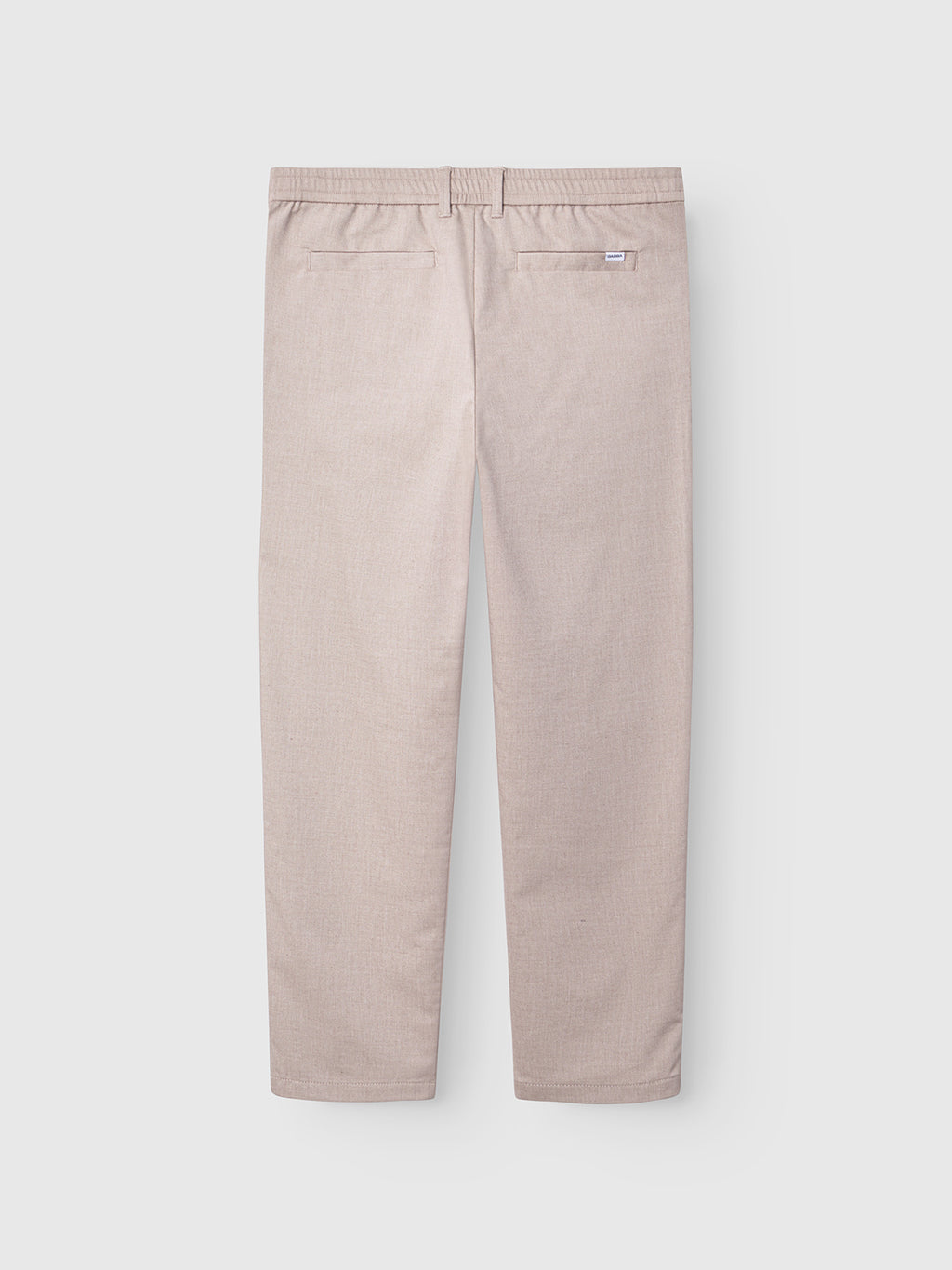 The Gabba Napoli 19 Carre - Sand pants feature a beige straight-leg design, elastic waistband, and two back slit pockets. Lightweight fabric blends classic style and comfort—ideal for formal or semi-casual wear.