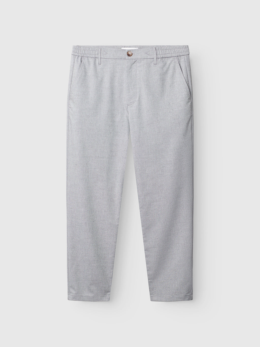 The Gabba Monza Button Carre - Lt. Grey dress pants offer a slim, straight-leg fit with a front zipper and button closure, side pockets, and belt loops, shown against a plain white background.