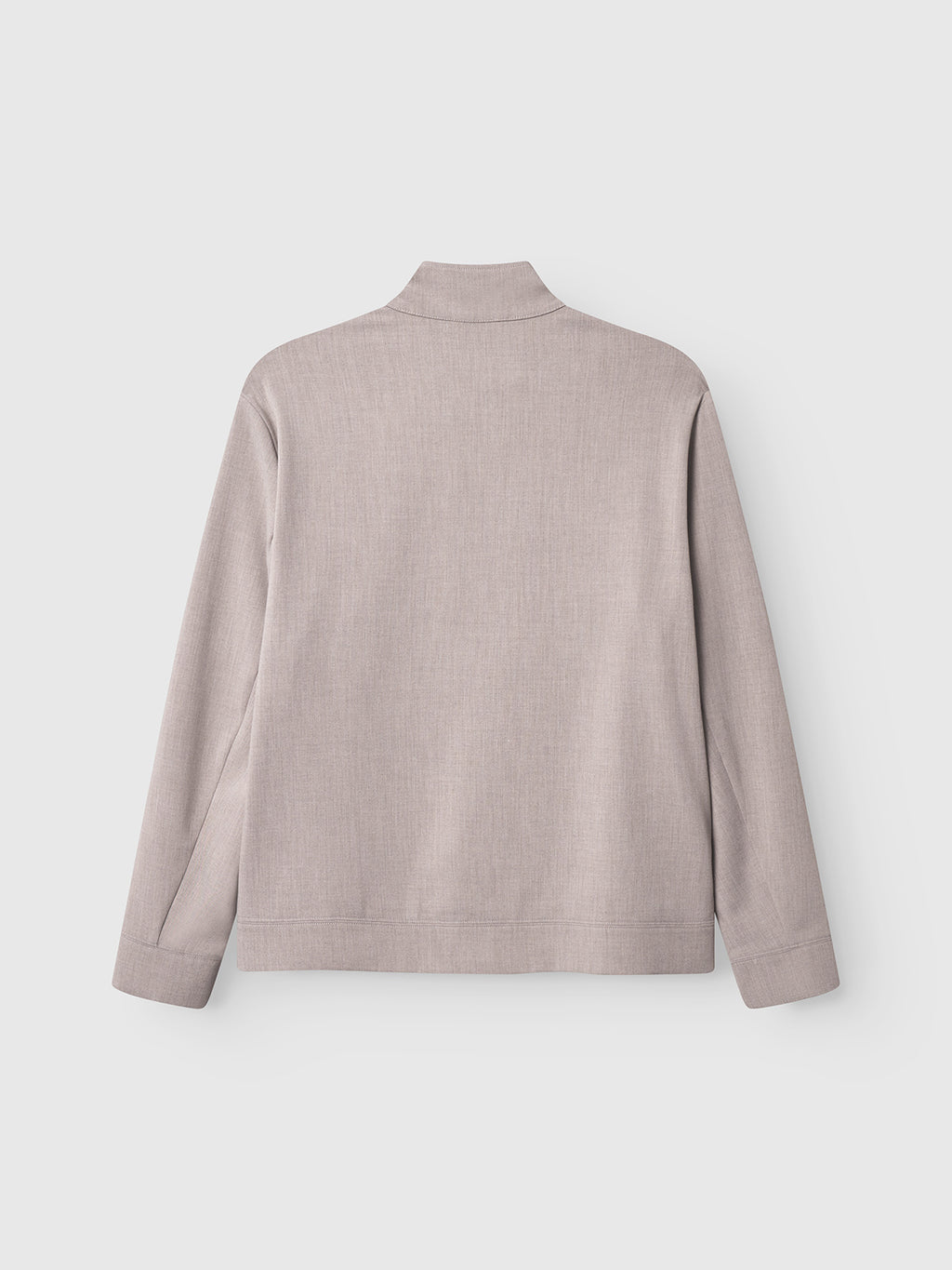 Back view of the Gabba GABnik Phin GRS - Sand jacket, a light beige zip-through with stand collar and relaxed fit, made from recycled polyester, shown against a plain white background.