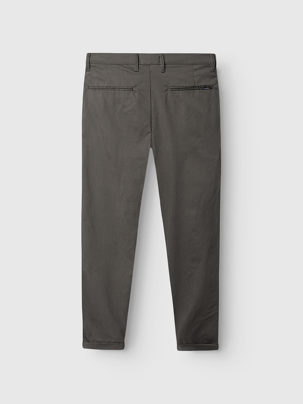 Back view of GABBA Pisa K3280 Dale Pants in grey, straight-leg style with two back welt pockets and belt loops, laid flat on a white background.