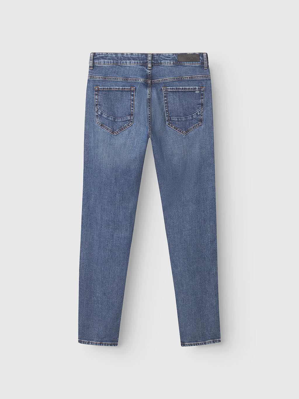 The Gabba GABmarc F1010 Dark Blue Denim jeans are shown from the back, with two back pockets and slight fading, laid flat against a white background.