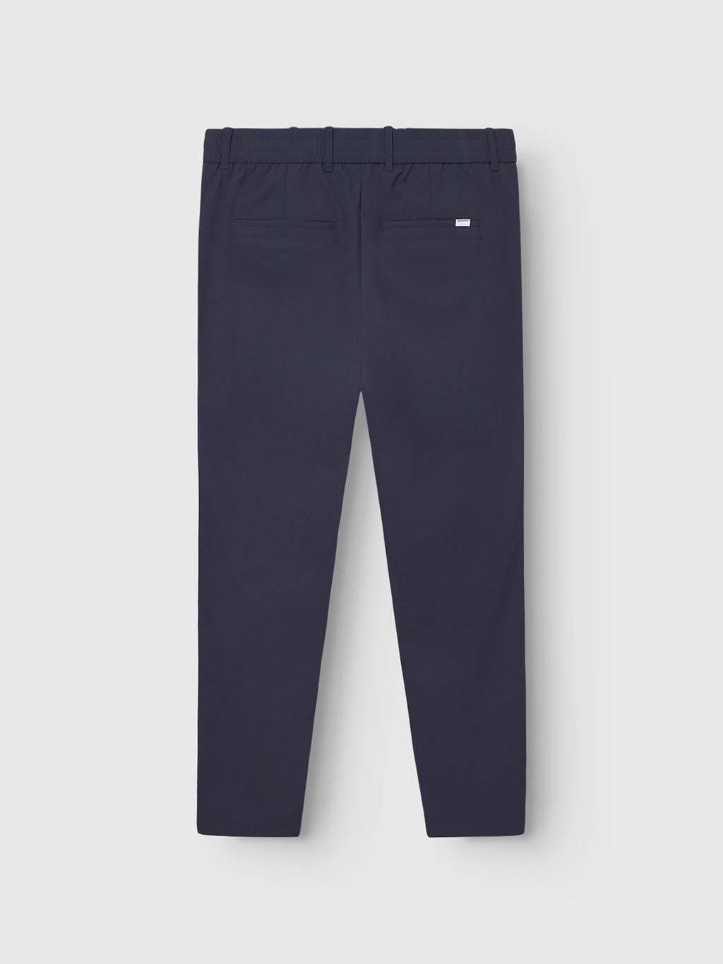 The Gabba GABmonza Tech - Navy pants are shown from the back against a plain light background, featuring a relaxed straight fit, two back welt pockets, belt loops, and a small white rectangular tag above the right pocket.